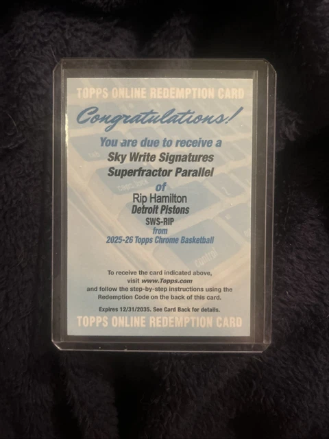 2025 Topps Chrome Rip Hamilton Sky Write Signatures Superfractor Parallel
