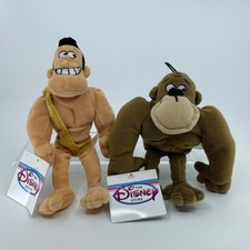 Disney Store George of the Jungle George  Ape Set of 2 Bean Bag Plush Set