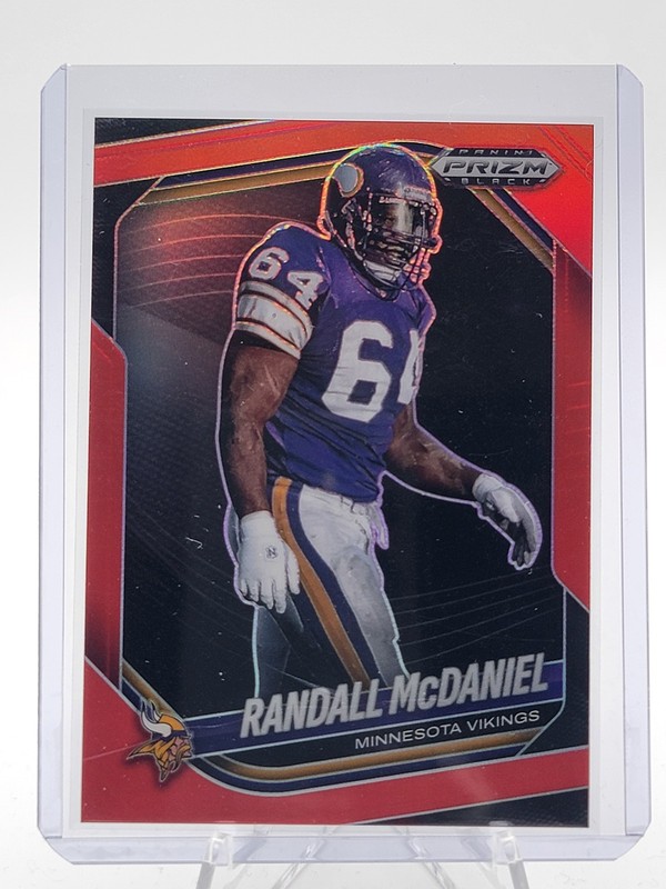 RANDALL MCDANIEL 2025 PANINI PRIZM BLACK FOOTBALL RED /299 #91 VIKINGS Q2091