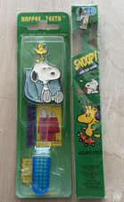 Vtg Snoopy Toothbrush LOT of 2 NIP Oral B Woodstock Happee Teeth Children