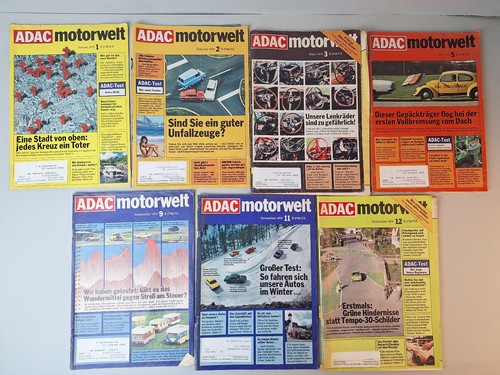 7x ADAC Motorwelt. 1976. Ford Taunus, Volvo66, Fiat133, Renault 20, Bagheera S..