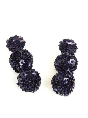Roberta Roller Rabbit Damen Marineblau Lat Tiered Ball Drop Ohrringe 38 $ Neu
