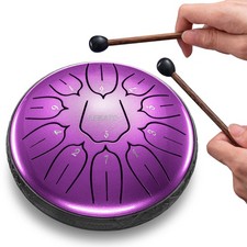 LEKATO Steel Tongue Drum 11 Notes D Tune Percussion Zen Meditation Yoga Gift