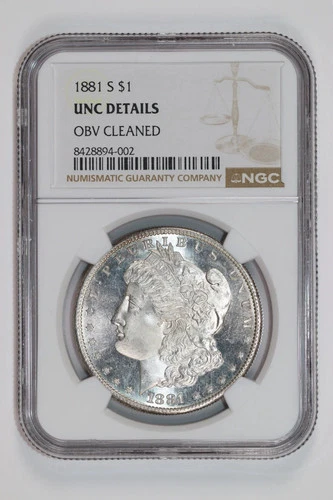 1881-S MORGAN DOLLAR NGC UNC DETAILS - LOOKS PL!