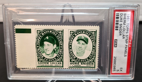 Duke Snider 1961 Topps Stamps card