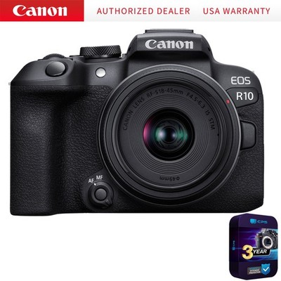 Canon EOS R10 APS-C Camera + RF-S 18-45mm F4.5-6.3 IS STM Lens + Protection Pack