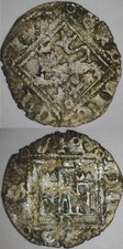 SPAIN Castile & Leon Enrique II 1369-1379 Dinero Noven Burgos Henry II Denier E1