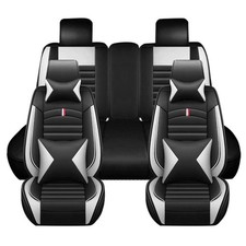 5-seats Car Seat Covers Luxury Pu Leather Front Rear Cushion Full Set Universal