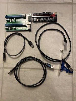 3x PCIe 1x auf 16x Riser Card Adapter USB 3.0 Mining GPU Extra Lange USB Kabel