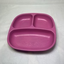 Pink Replay Plate Baby Toddler Divided Compartments Recycled Hard Girl Boy 6 Mo