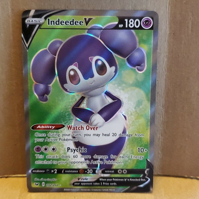 Indeedee V Full Art Ultra Rare 192/202 Sword and Shield