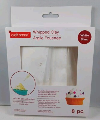 Craft Smart Whipped Clay 8 Piece White NEW