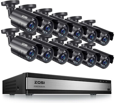 ZOSI 16CH H.265+ 1080P CCTV Home Outdoor Security Camera System IR Night 2/4TB