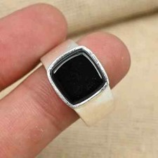 Black Onyx Men's Ring 925 Sterling Silver Handmade-Statement All Size BJ333