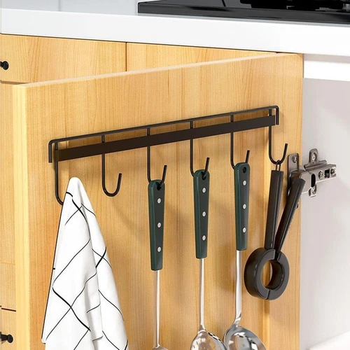 2 Stück Wandhalterung Küchenutensilien Haken - Utensilienablage mit 6 Haken, ohne Bohren - Bild 4 von 7