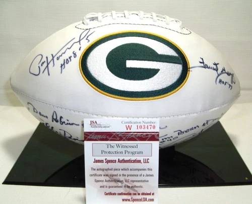 Green Bay Packers 1966 Team Signed Football SB I JSA W103470 Hornung Gregg + 16