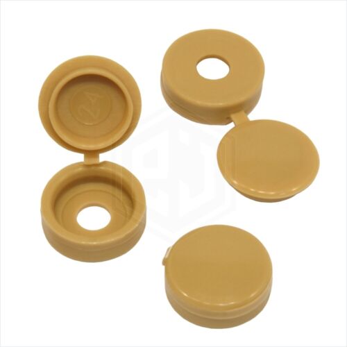 20 COLOUR SMALL PLASTIC HINGED SCREW FOLD OVER COVER CAPS 6g/8g Gauge M3.5 & M4 - Picture 58 of 81