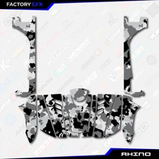 Gray Distressed Camo Racing Graphics Kit fits Yamaha Rhino 450 660 700 04-Up