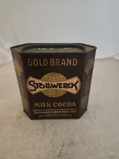 Antique Stollwerck Cocoa Tin Stamford Connecticut Very Clean!