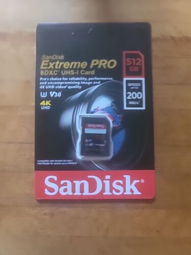 SanDisk 512GB Extreme PRO UHS-I U3 SD Card Speed up to 200MB/s - Picture 1 of 2