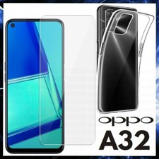 TRANSPARENT COVER TEMPERED GLASS FILM FOR OPPO A32 TPU case