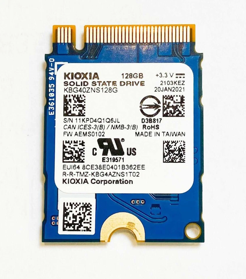 Kioxia BG4 Toshiba 128GB NVMe Solid State Drive SSD 09946M KBG40ZNS128G 2230 Review