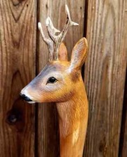 Wooden walking stick hand carved beautiful Animal wooden walking cane
