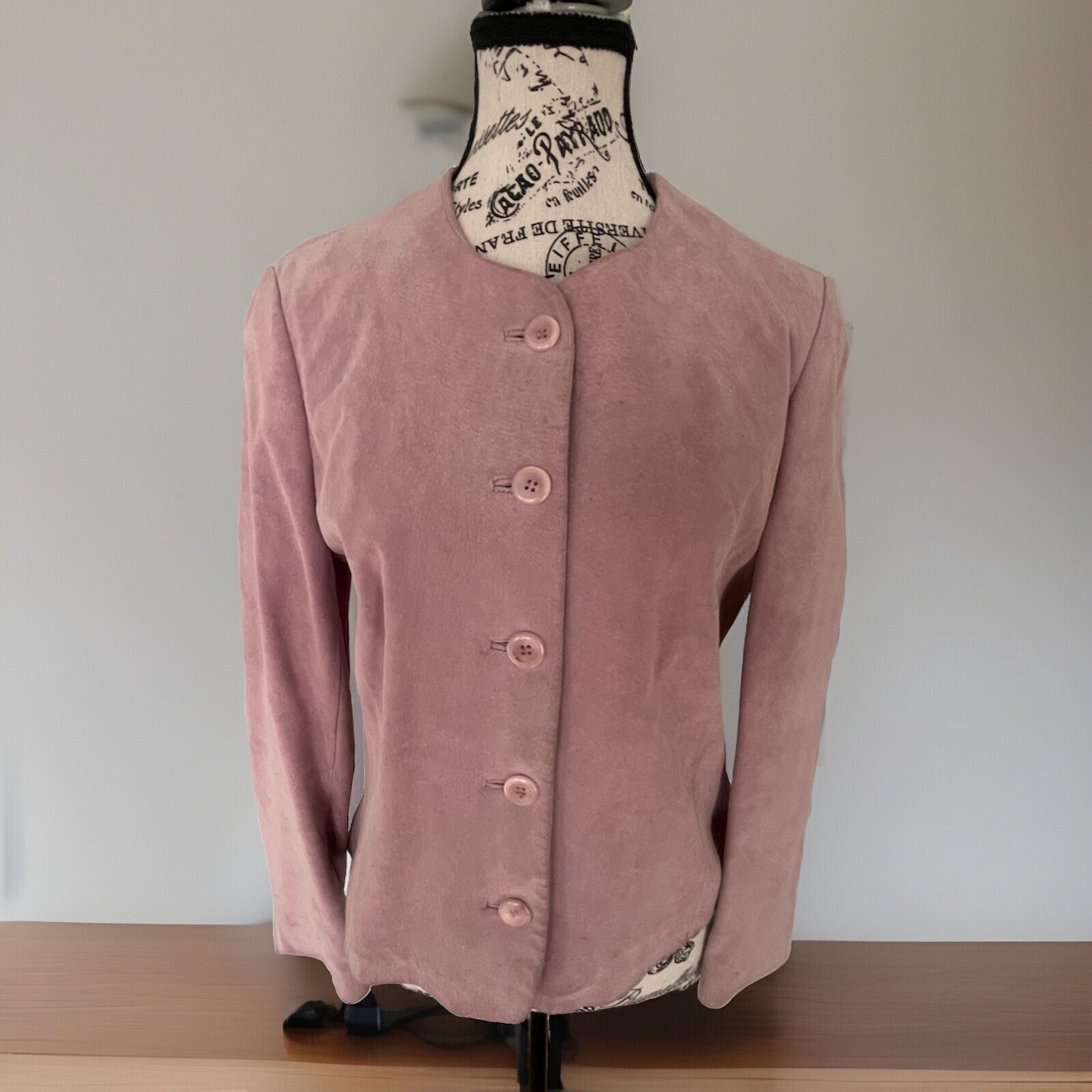 Pendleton Pink Suede Leather Jacket Button Front … - image 1