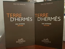 Terre D'Hermès Eau Intense Vètiver Men’s Fragrance EDP Sample Sprays X2 HERMES
