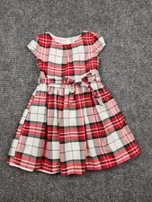 Carter's Kid Plaid 100 Cotton Holiday Dress Youth 4t Lined Chritmas Cap Sleeve