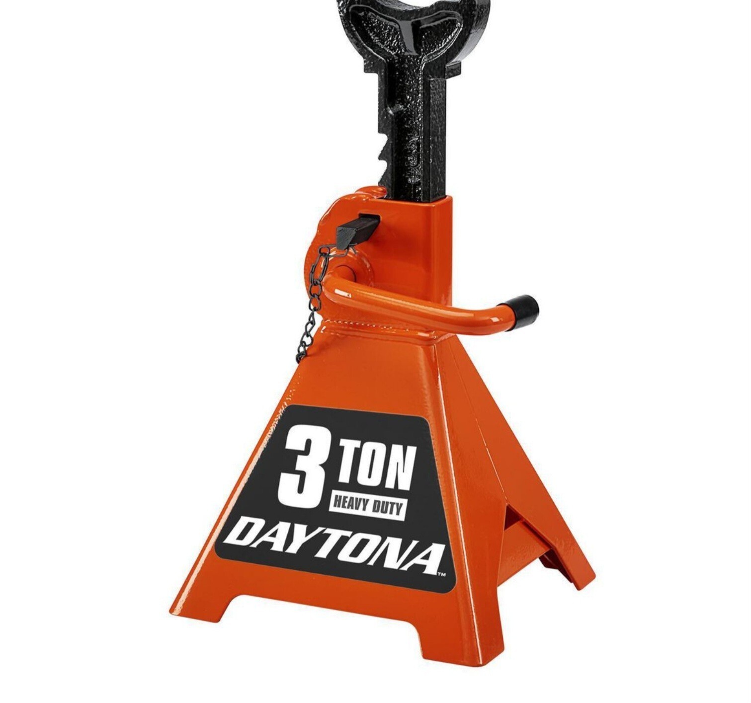 (2) DAYTONA 3 Ton Heavy Duty Ratcheting Jack Stands Orange Working Load
