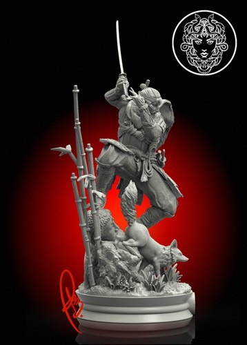 Jin Sakai Sculpture(300mm)/3D Printed/Unpainted/Unassembled/Creative Geek - Picture 2 of 4