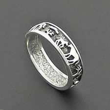 Indianerschmuck Navajo Ring Pferd Storyteller, Silber
