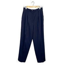 Vintage Talbots Wool Pleated High Waist Black Dress Tailored Pants Womens 10P