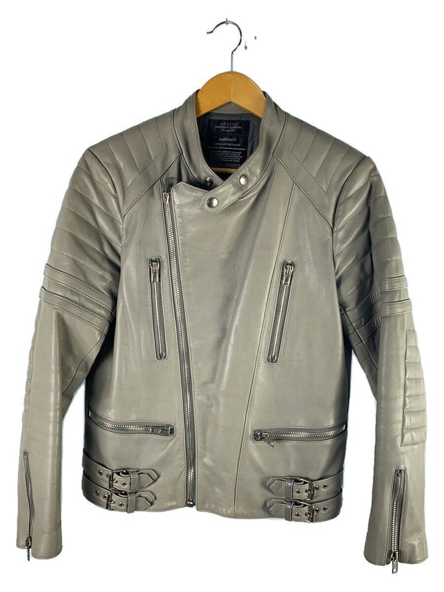 Vintage Thinsulate Leather Cowhide Riders Jacket Gray US0707 Single S Unused