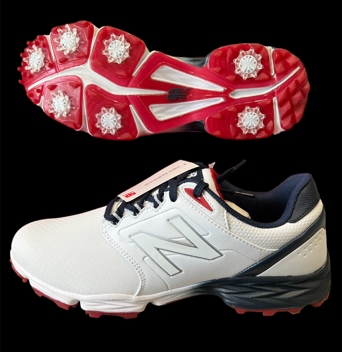 Men's New Balance Red White Blue Striker V3 Golf Shoes Men’s size 10.5
