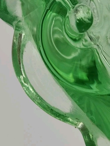 National Glass Green Uranium Toothpick Holder Repeat S Pattern - Picture 6 of 8