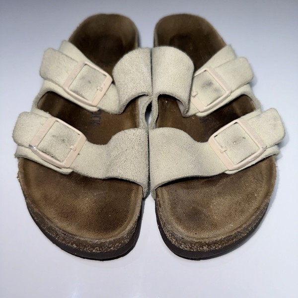 BIRKENSTOCK Arizona SFB Suede Soft Footbed Leather Slides Flats Sz 40 (9) #36727