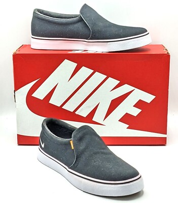 Nike “Court Royale AC” Women’s Slip-On Canvas Sneaker (Black/White/Gum)  10