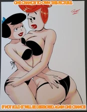 Wilma & Betty PinUp Color Illustration Art Print 8.5x11 by Keyeske V2N-56