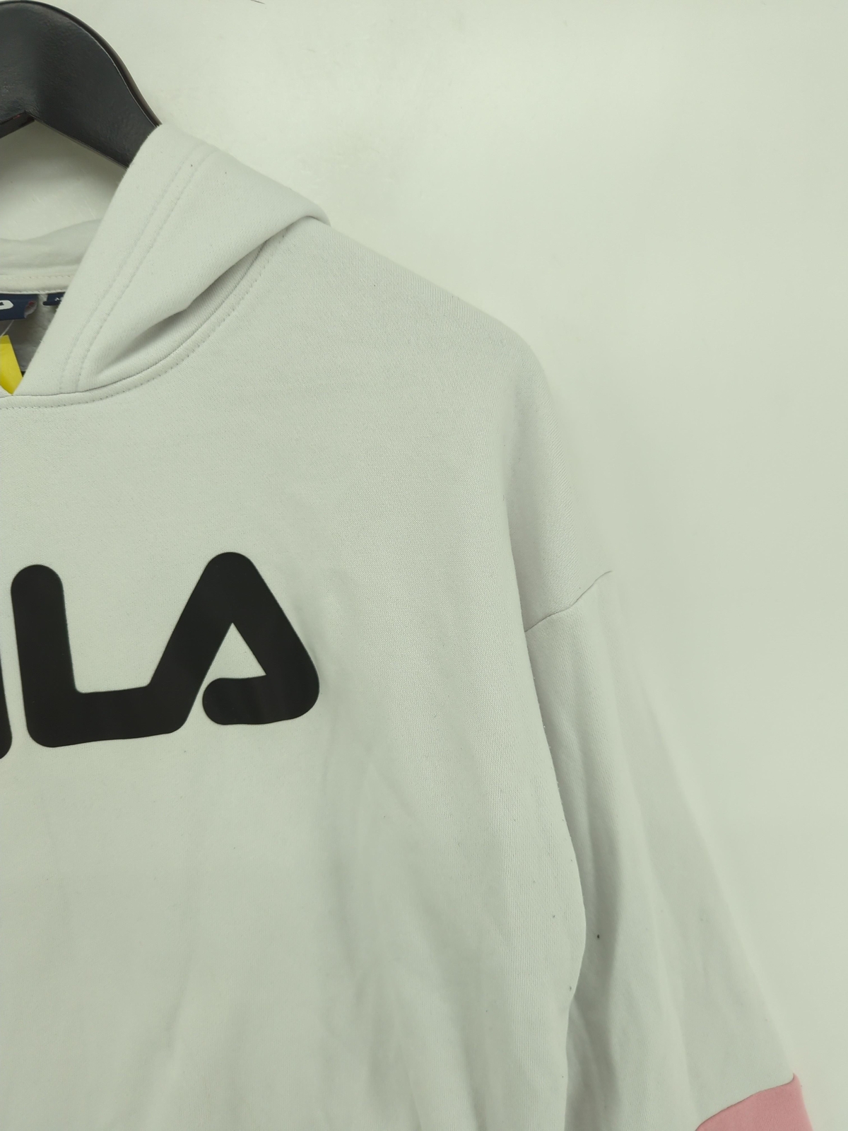 Felpa donna Fila con cappuccio M bianca grafica cotone con pullover poliestere