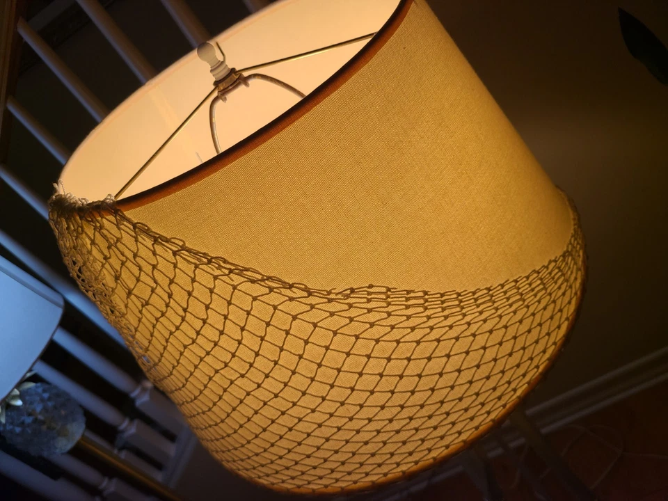 Rustic Boat Nautical White Blue Oar Floor Lamp, 60" Tall - Image 4 of 4