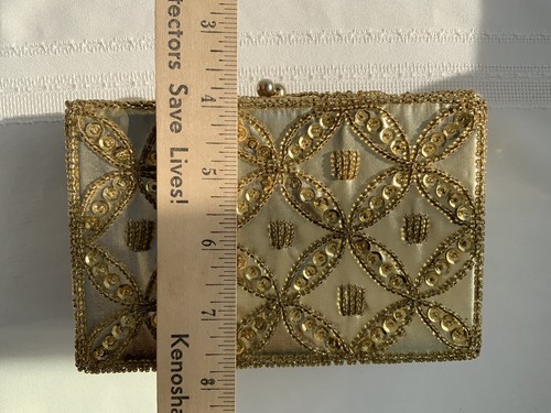 Vintage Richere by Walborg Gold Beaded Sequined Purse Evening Bag Japan - Picture 10 of 11