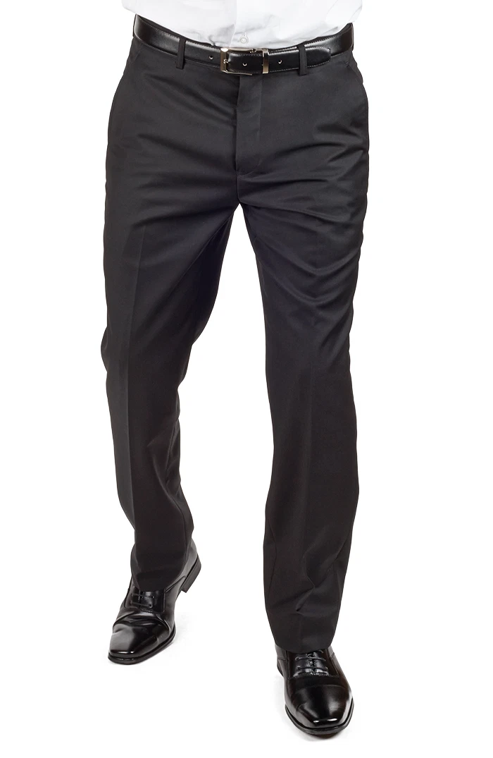 Solid Black Dress Pants Slacks Breathable Tailored Slim Fit Flat Front AZAR MAN
Opens in a new windo