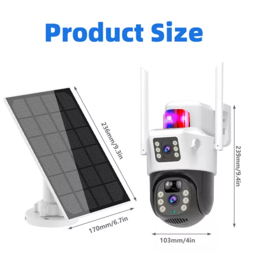 Auto-Tracking Outdoor Security Camera Solar Battery CCTV PTZ Camera Dual Lens - Picture 12 of 12