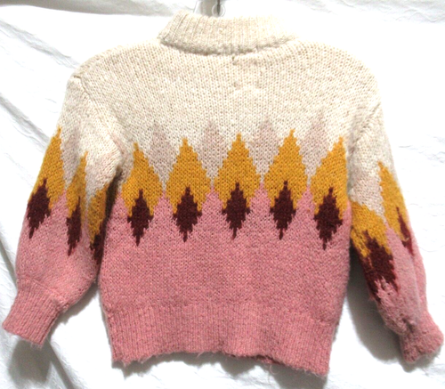 Zara Girl's Size 6/7 Knitwear Fancy Winter Collection Argyl Knit Sweater - Picture 4 of 5