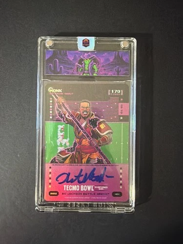 Monk Art Auto Tecmo Bowl Bo Jackson Battle Arena Ink 170 Power Hex AMA3 2026