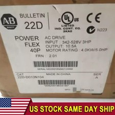 Allen Bradley Sealed Powerflex 40P Catalog 22D-D010N104 Ser A US Free Tax
