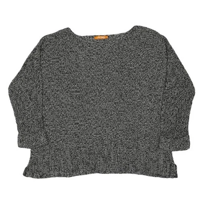 JOE FRESH Pull Col Rond Tricot Épais Noir Blanc Motif Femme XL Coton - Photo 1/4