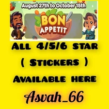 ALL 4 STAR 5 STAR 6 STAR STICKERS AVAILABLE :- MONO_POLY_GO ( BON APPETIT ALBUM)